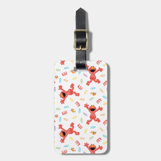 Etiqueta Para Maletas Patrón Elmo Crayon (Frente Vertical)