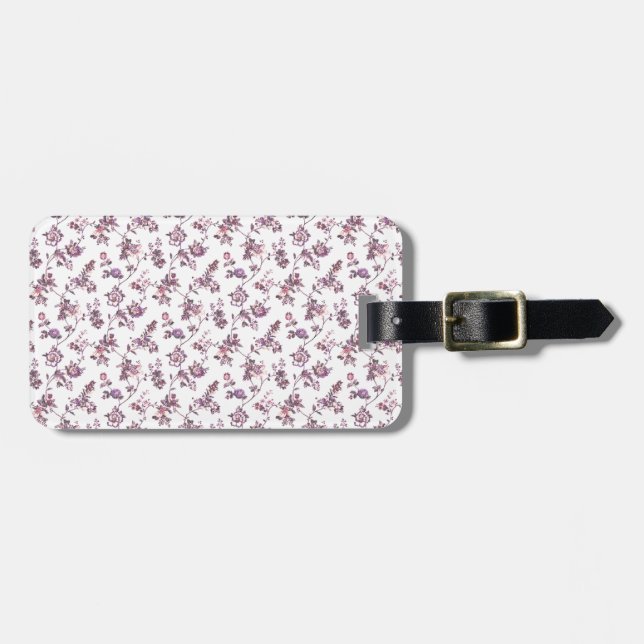 Etiqueta Para Maletas Patrón floral (Frente Horizontal)