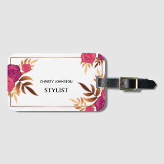 Etiqueta Para Maletas Patrón floral acuarela moderna y de moda