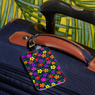 Etiqueta Para Maletas Patrón floral colorido