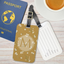 Patrón floral de margarita blanca monogramado