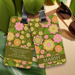 Etiqueta Para Maletas Patrón floral de tierra de color funky - Monograma<br><div class="desc">Un divertido patrón floral en oro, rosa, naranja y amarillo con un diseño acogedor y acogedor. Añada un monograma a este diseño floral y carnoso. Si su arte todavía necesita ser ajustado, haga clic en el botón Personalizar Este botón. Esto te llevará a un área de diseño donde puedes mover...</div>