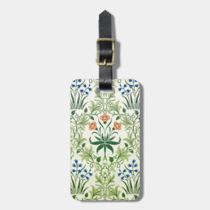 Etiqueta Para Maletas Patrón floral fino vintage William Morris