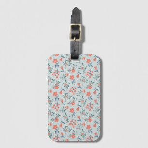 Etiqueta Para Maletas Patrón Floral Prado de Coral