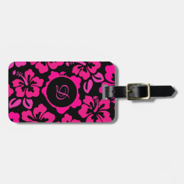 Etiqueta Para Maletas patrón floral tropical de hibiscus modernista