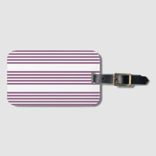 Etiqueta Para Maletas Patrón malva morado y blanco de cinco rayas
