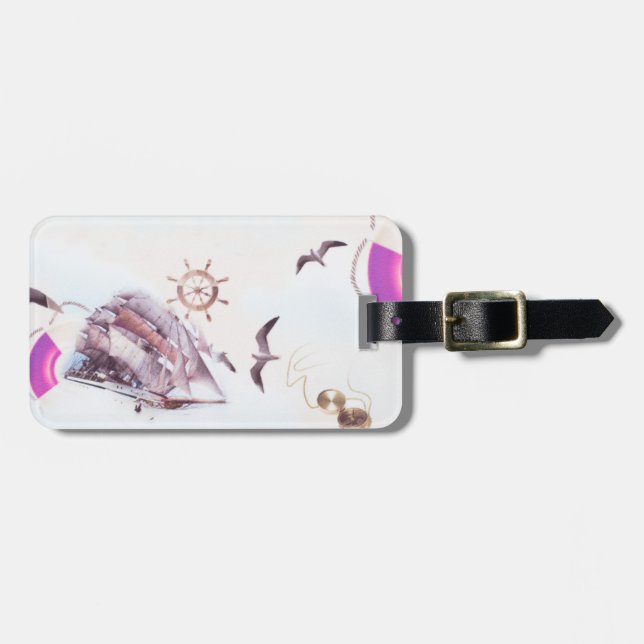 Etiqueta Para Maletas Patrón marino (Frente Horizontal)