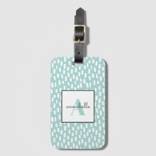 Etiqueta Para Maletas Patrón moderno gris menta elegante minimalista