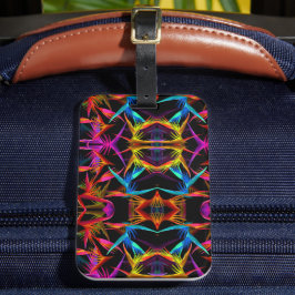 Etiqueta Para Maletas Patrón Moderno Y Desordenado Negro Y Colorido