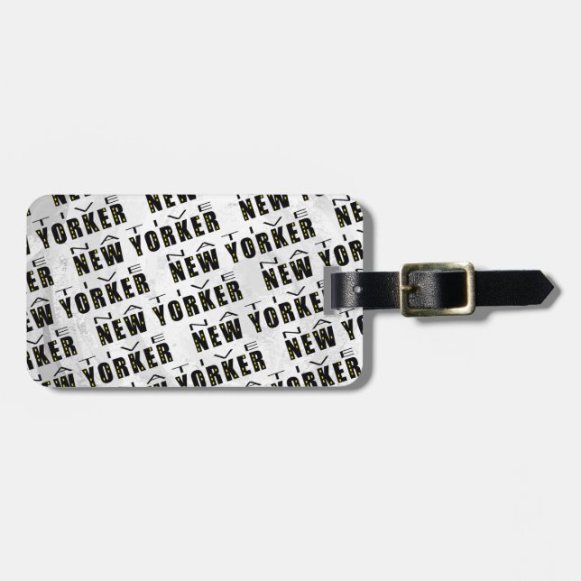 Etiqueta Para Maletas Patrón nativo de neoyorquino (Frente Horizontal)
