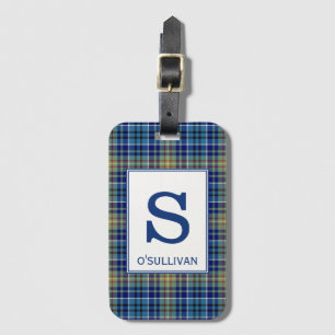 Etiqueta Para Maletas Patrón O'Sullivan Tartan Bright Blue Plastic
