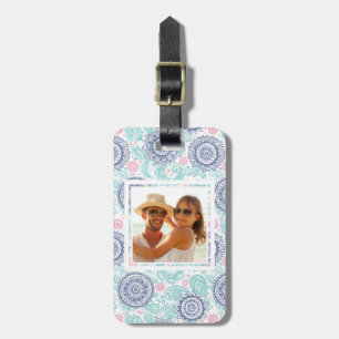 Etiqueta Para Maletas Patrón Paisley de fotografía étnica Personalizado