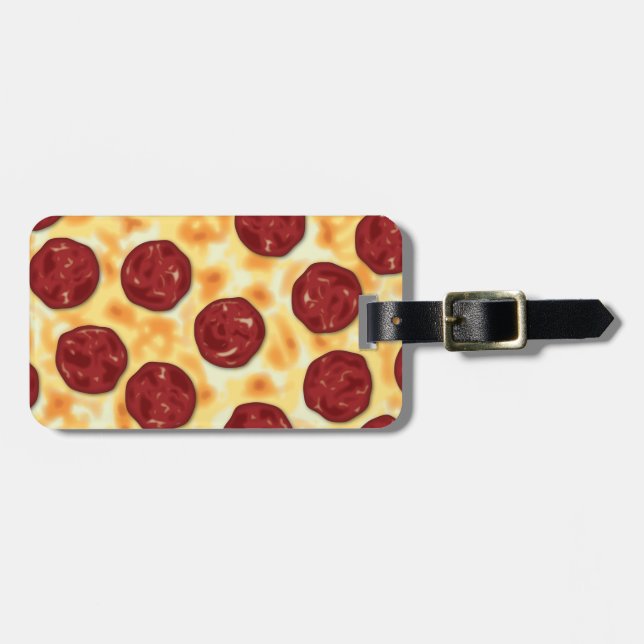 Etiqueta Para Maletas Patrón Pepperoni Pizza (Frente Horizontal)