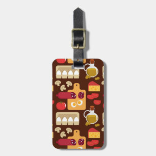 Etiqueta Para Maletas Patrón Pizza