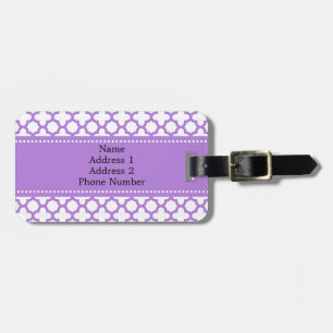 Etiqueta Para Maletas Patrón Quatrefoil de Lavender