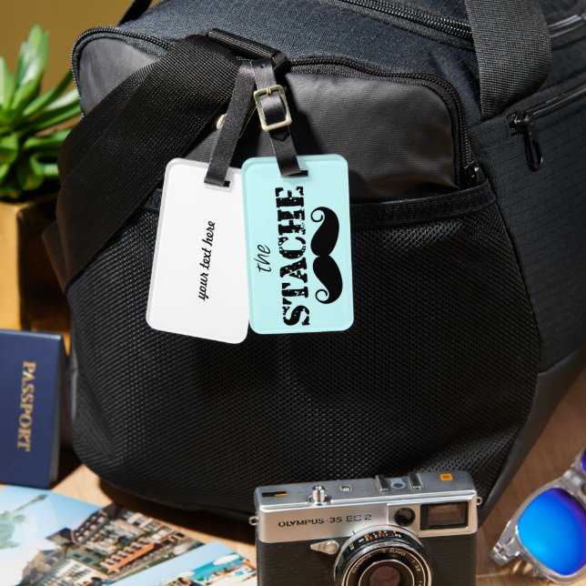 Etiqueta Para Maletas Patrón retro de bigote (Anverso & Reverso)