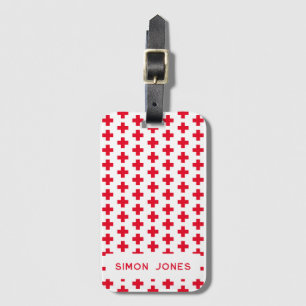 Etiqueta Para Maletas Patrón simple personalizado Cruz Roja Médico