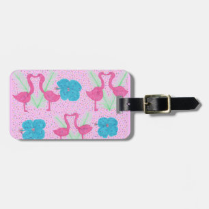 Etiqueta Para Maletas Patrón tropical Flamingo Fun