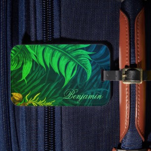 Etiqueta Para Maletas Patrón tropical hawaiano personalizado