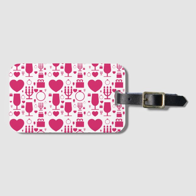 Etiqueta Para Maletas patrones de elementos día de San Valentín (Anverso horizontal)