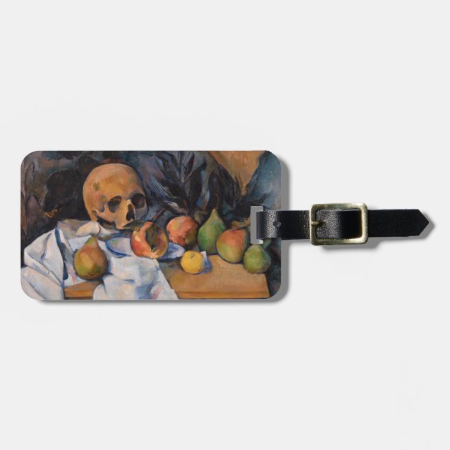 Etiqueta Para Maletas Paul Cezanne - Todavía la vida con Skull (Frente Horizontal)