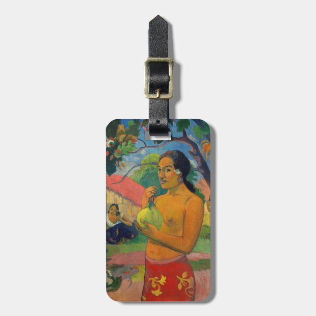 Etiqueta Para Maletas Paul Gauguin - Mujer sosteniendo un fruto (Frente Vertical)