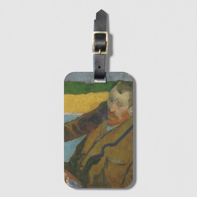 Etiqueta Para Maletas Paul Gauguin Vincent van Gogh pintando girasoles (Anverso vertical)