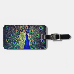 Etiqueta Para Maletas Pavo Real Azul Cobalto