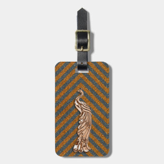 Etiqueta Para Maletas Pavo real de cobre del purpurina