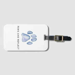 Etiqueta Para Maletas Paws y Reflejo de la estética Mascota divertida de