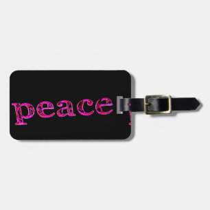 Etiqueta Para Maletas paz rosa sobre negro