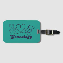 Etiqueta Para Maletas Peace, Love, & Genealogy