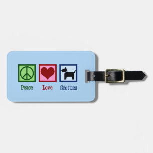 Etiqueta Para Maletas Peace Love Scottish Terrier