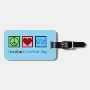Etiqueta Para Maletas Peace Love Snowboarding Personalizado Snowboarder