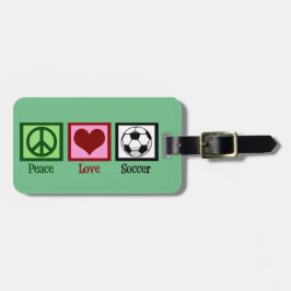Etiqueta Para Maletas Peace Love Soccer