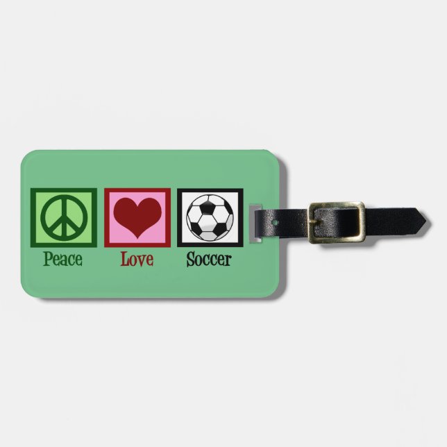 Etiqueta Para Maletas Peace Love Soccer (Frente Horizontal)