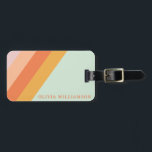 Etiqueta Para Maletas Peach Pastel de tiras retro personalizadas<br><div class="desc">Etiqueta de portaequipajes del bolso del bolígrafo de la pluma de las bandas retro personalizadas</div>