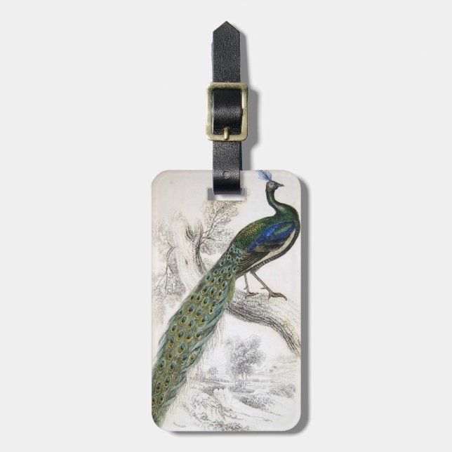 Etiqueta Para Maletas Peacock de época (Frente Vertical)