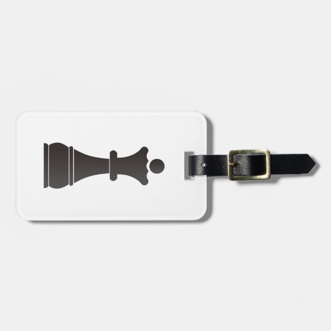 Etiqueta Para Maletas Pedazo de ajedrez negro de la reina (Frente Horizontal)