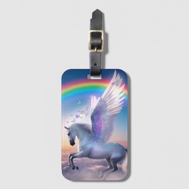 Etiqueta Para Maletas Pegasus with Rainbow (Anverso vertical)