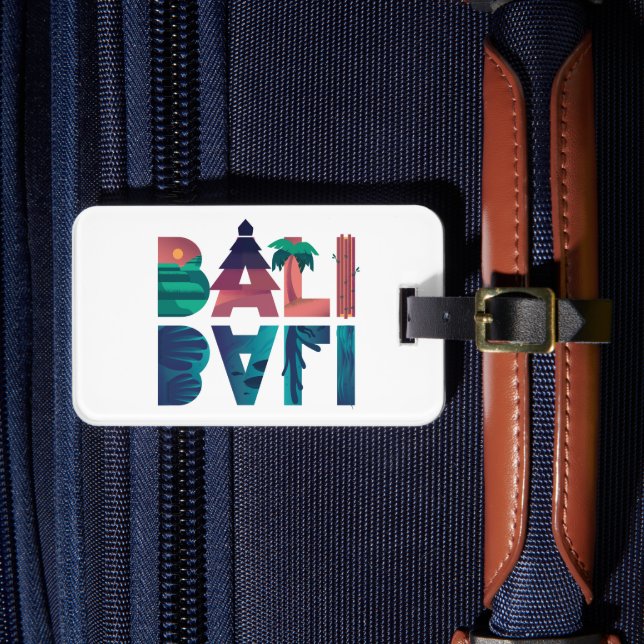 Etiqueta Para Maletas Pegatina de Viajes de Bali Indonesia (Anverso In situ 4)