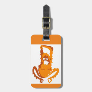 Etiqueta Para Maletas Peligro animal-ORANGUTAN- Ape - Naranja Primado
