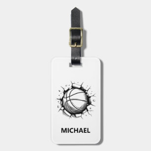 Etiqueta Para Maletas Pelota de baloncesto personalizada que rompe la pa