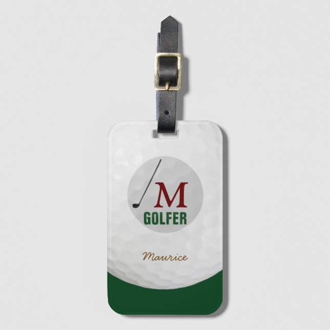 Etiqueta Para Maletas pelota de golf personalizada (Anverso vertical)