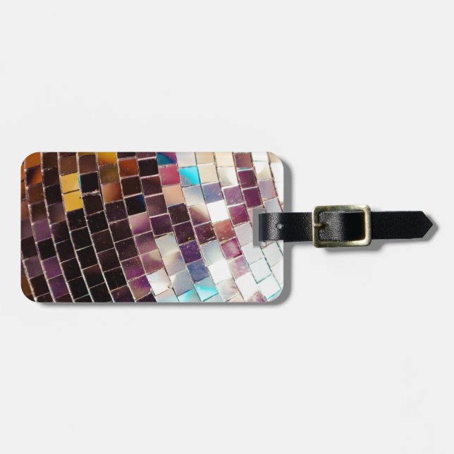 Etiqueta Para Maletas Pelota disco espejo (Frente Horizontal)