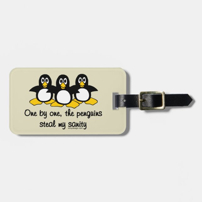 Etiqueta Para Maletas Penguins steal my sanity (Frente Horizontal)