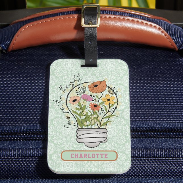 Etiqueta Para Maletas Pensamientos positivos de nombres personalizados I (Anverso In situ 2)