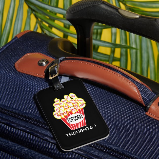 Etiqueta Para Maletas Pensamientos positivos de palomitas de maíz (Anverso In situ 1)