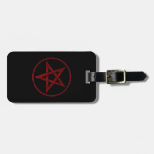 Etiqueta Para Maletas Pentagram del diablo Rojo