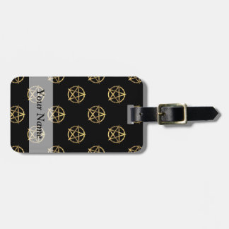 Etiqueta Para Maletas Pentagrama negro y dorado